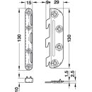 Häfele Möbel Bettverbinder mit gekröpftem Haken und Schließteil 130mm Stahl verzinkt