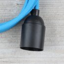 Textilkabel Lampenpendel 1-5m blau mit E27 Fassung...