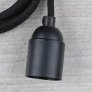 Textilkabel Lampenpendel 1-5m schwarz mit E27 Fassung...