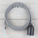 Textilkabel Lampenpendel 1-5m schwarz-wei Zick Zack mit...