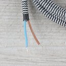 Textilkabel Lampenpendel 1-5m schwarz-weiß Zick Zack mit E27 Fassung Kunststoff schwarz