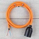 Textilkabel Lampenpendel 1-5m orange mit E27 Fassung...