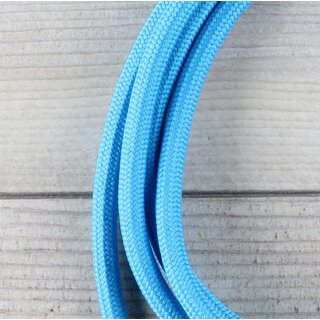 Textilkabel Lampenpendel 1-5m blau mit E27 Fassung Kunststoff wei