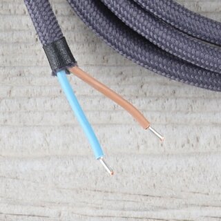Textilkabel Lampenpendel 1-5m graphit-grau mit E27 Fassung Kunststoff wei