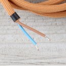 Textilkabel Lampenpendel 1-5m englisch gold mit E27 Fassung Kunststoff weiß