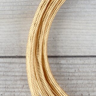 Textilkabel Lampenpendel 1-5m gold mit E27 Fassung Kunststoff wei