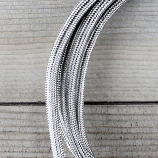 Textilkabel Lampenpendel 1-5m silber mit E27 Fassung Kunststoff wei