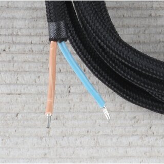 Textilkabel Lampenpendel 1-5m schwarz mit E27 Fassung Kunststoff wei