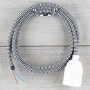 Textilkabel Lampenpendel 1-5m schwarz-wei Zick Zack mit...
