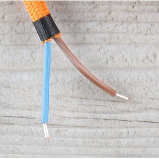 Textilkabel Lampenpendel 1-5m orange mit E27 Fassung Kunststoff wei