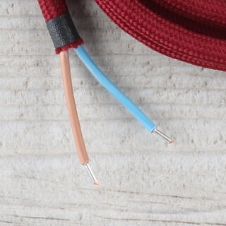Textilkabel Lampenpendel 1-5m bordeaux mit E27 Fassung Kunststoff wei