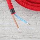 Textilkabel Lampenpendel 1-5m rot mit E27 Fassung Kunststoff weiß