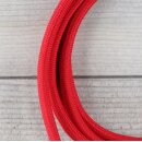 Textilkabel Lampenpendel 1-5m rot mit E27 Fassung Kunststoff weiß