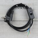 Lampen-Anschlussleitung 3-adrig Schwarz &ndash; 2 m mit...