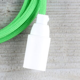 Textilkabel Lampenpendel 1-5m kiwi-grn mit E14 Fassung Kunststoff wei