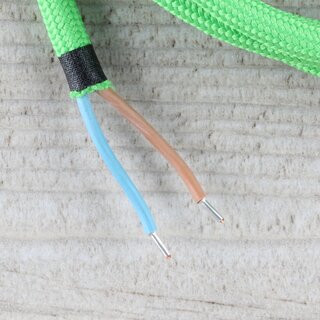 Textilkabel Lampenpendel 1-5m kiwi-grn mit E14 Fassung Kunststoff wei