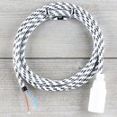 Textilkabel Lampenpendel 1-5m schwarz-wei mit E14...