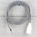 Textilkabel Lampenpendel 1-5m schwarz wei Zick-Zack mit...