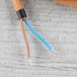 Textilkabel Lampenpendel 1-5m englisch gold mit E14 Fassung Kunststoff wei