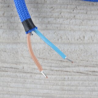 Textilkabel Lampenpendel 1-5m dunkelblau mit E14 Fassung Kunststoff wei