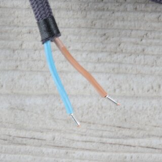 Textilkabel Lampenpendel 1-5m graphit-grau mit E14 Fassung Kunststoff wei