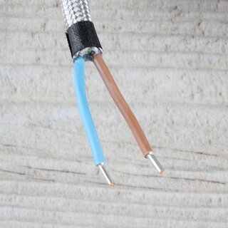Textilkabel Lampenpendel 1-5m silber mit E14 Fassung Kunststoff wei