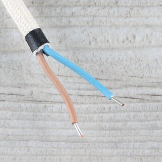 Textilkabel Lampenpendel 1-5m elfenbein mit E14 Fassung Kunststoff wei