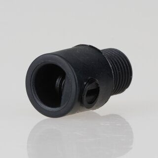 M10x1x10mm Klemmnippel Zugentlastung Schwarz mit Auengewinde aus Kunststoff