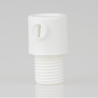 M10x1x10mm Klemmnippel Zugentlastung Wei mit Auengewinde aus Kunststoff