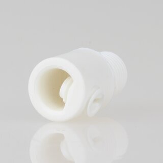 M10x1x10mm Klemmnippel Zugentlastung Wei mit Auengewinde aus Kunststoff