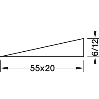 Hfele Universal Holzkeil 55x20x7 mm &ndash; Baukeil / Trstopper