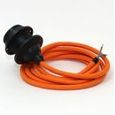 Textilkabel Lampenpendel orange mit E27...