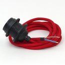 Textilkabel Lampenpendel rot mit E27 Dach-Lampenfassung...