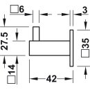 Häfele Möbel Garderobenhaken eckig aus Edelstahl 42x35mm schwarz matt