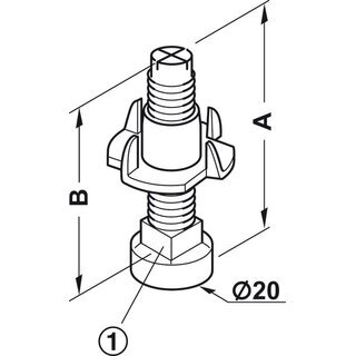 Hfele M8 Verstellschraube mit Einschlagmutter 52mm