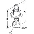 Häfele Verstellschraube M8 mit Einschlagmutter 52 mm, 300 kg Tragkraft