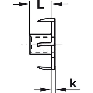 Hfele Einschlagmutter M4 Metall verzinkt,  15 mm, Lnge 7,5 mm