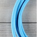Textilkabel Anschlussleitung Zuleitung 1-5m hellblau mit Euro-Flachstecker