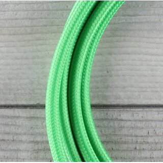 Textilkabel Anschlussleitung Zuleitung 1-5m kiwigrn mit Euro-Flachstecker