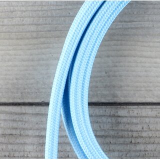 Textilkabel Anschlussleitung Zuleitung 1-5m himmelblau mit Euro-Flachstecker