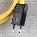 Textilkabel Anschlussleitung Zuleitung 1-5m gelb mit Euro-Flachstecker