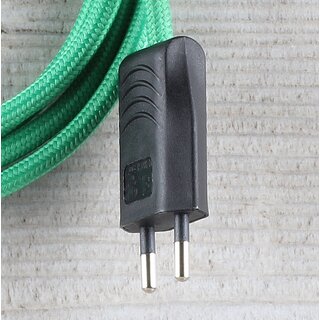 Textilkabel Anschlussleitung Zuleitung 1-5m grn mit Euro-Flachstecker