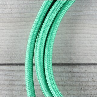 Textilkabel Anschlussleitung Zuleitung 1-5m grn mit Euro-Flachstecker