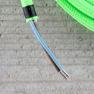 Textilkabel Anschlussleitung Zuleitung 1-5m neon-grn mit Euro-Flachstecker