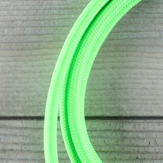 Textilkabel Anschlussleitung Zuleitung 1-5m neon-grn mit Euro-Flachstecker