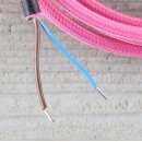 Textilkabel Anschlussleitung Zuleitung 1-5m pink mit Euro-Flachstecker