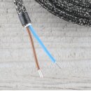 Textilkabel Anschlussleitung Zuleitung 1-5m grau meliert mit Euro-Flachstecker