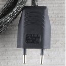 Textilkabel Anschlussleitung Zuleitung 1-5m grau meliert mit Euro-Flachstecker