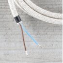 Textilkabel Anschlussleitung Zuleitung 1-5m kiesel mit Euro-Flachstecker