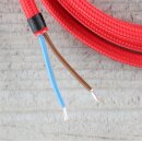 Textilkabel Anschlussleitung Zuleitung 1-5m rot mit Euro-Flachstecker